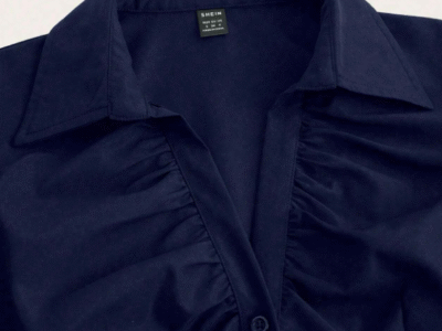 Sweetra Blouse femme à manches courtes avec encolure en V, taille avec fronces et découpe